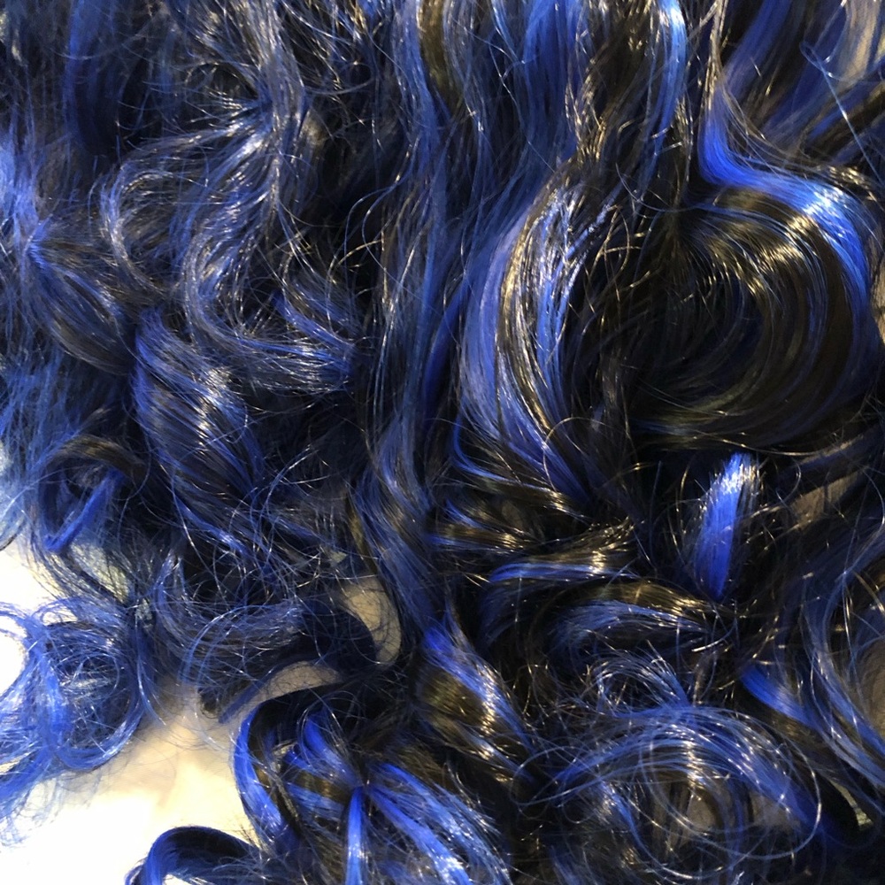 Black to Blue Synthetic Wig - Picture 8 of 16